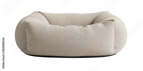 Cozy textured bean bag chair isolated on black background