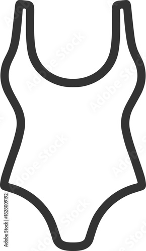 Outline vector of one-piece women’s swimsuit