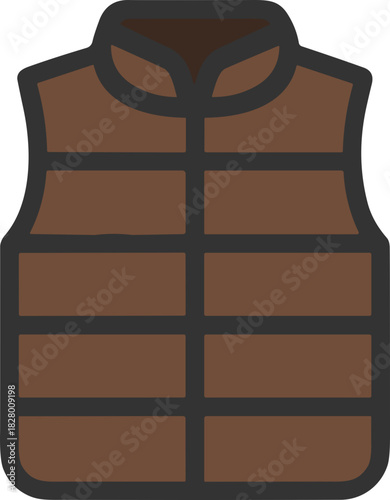 Flat brown sweatshirt icon for apparel graphics