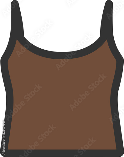 Brown sleeveless tank top flat design