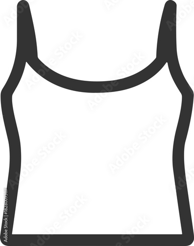 Outline vector icon of tank top for clothing UI