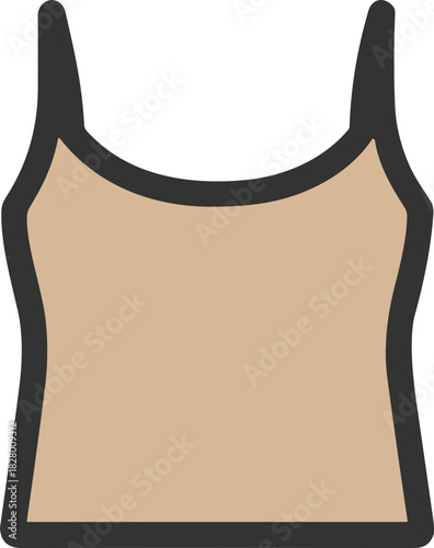 Beige tank top vector icon for fashion UI