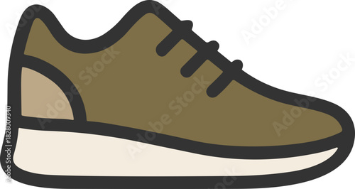 Olive green sneakers vector for fashion UI