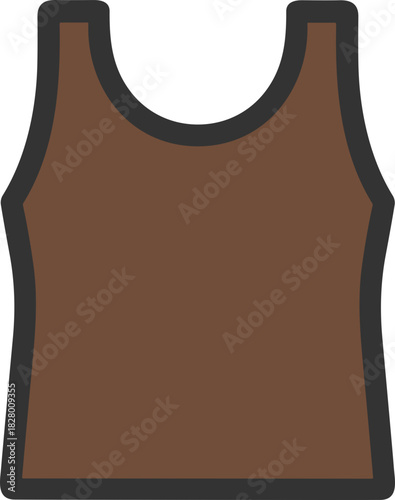 Brown sleeveless tank top for gym or casual