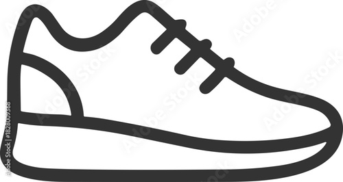 Outline vector icon of sneakers for UI kits