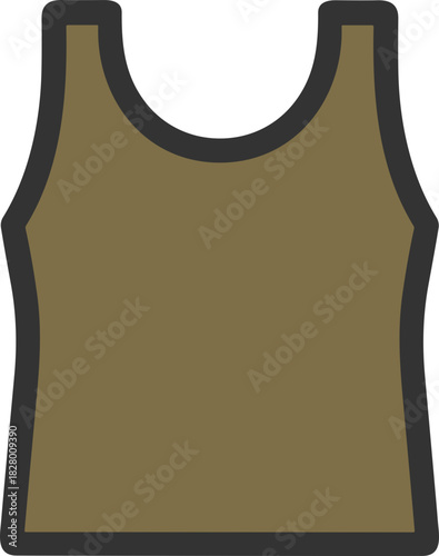 Olive green sleeveless shirt flat vector