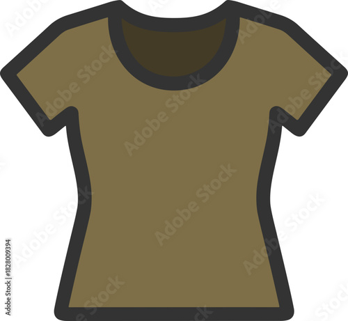 Olive green women’s fitted t-shirt illustration
