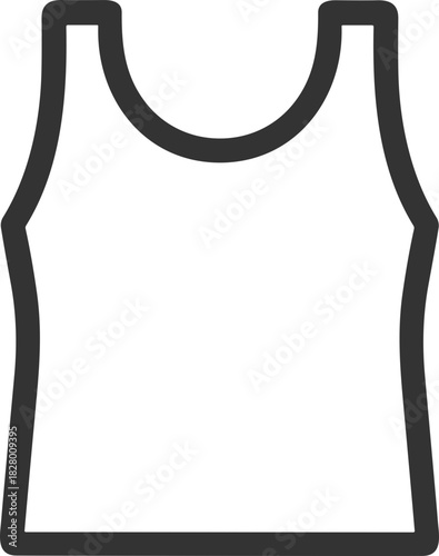 Minimal outline icon of unisex tank top