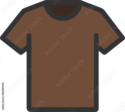 Brown unisex t-shirt flat vector icon