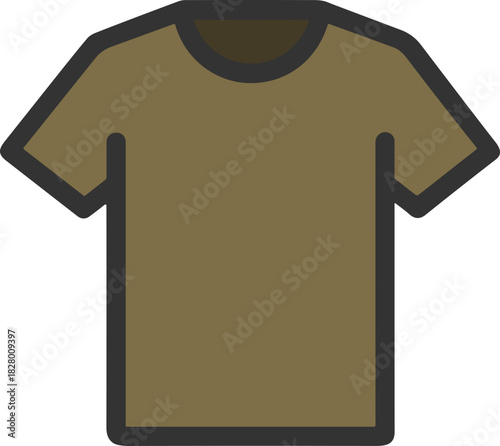 Olive green t-shirt icon for unisex fashion
