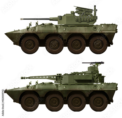 Collection of concepts of Armored Fighting Vehicles based on Freccia-VBC (top: Freccia VBC G30, bottom: Freccia-VBC 35mm). Individual images, in full size, can be found in the portfolio