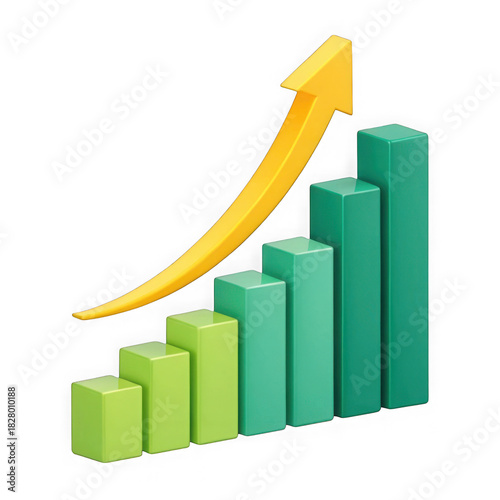 3d bar graph with upward trending arrow showing growth and progress isolated on transparent background Free Download 3d bar graph with upward trending arrow showing growth and progress isolated on transparent background - GFXLoad