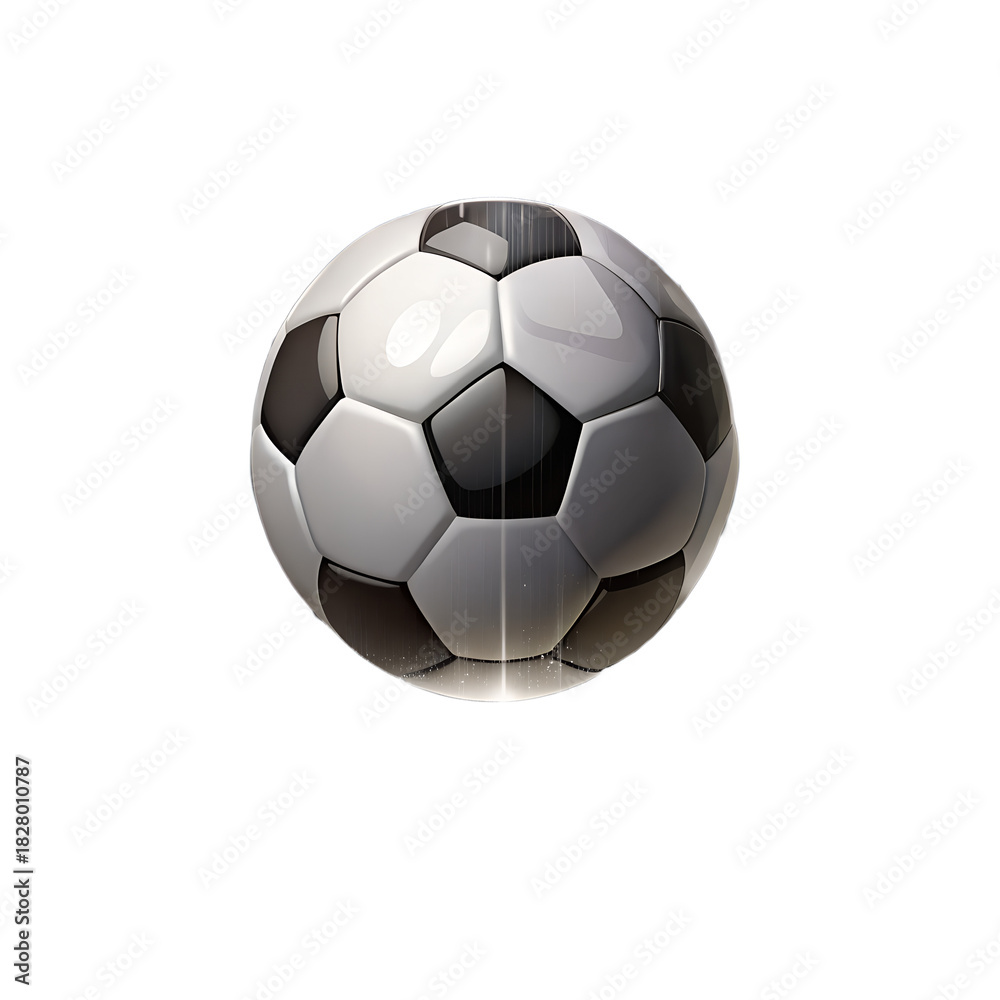 Fototapeta premium Realistic 3d render of a classic black and white soccer ball isolated on transparent background