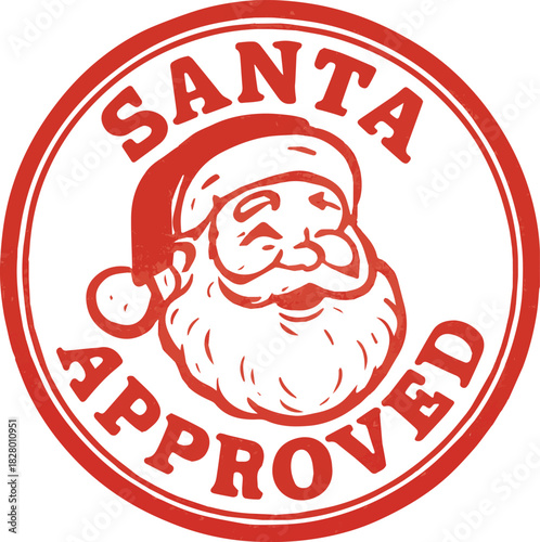 Santa Approved' Rubber Stamp Logo