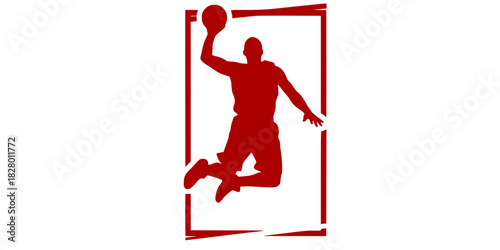 Dynamic Basketball Player Dunk Silhouette