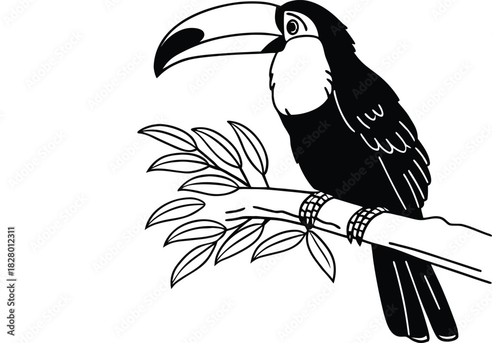 Fototapeta premium toucan drawing vector illustration