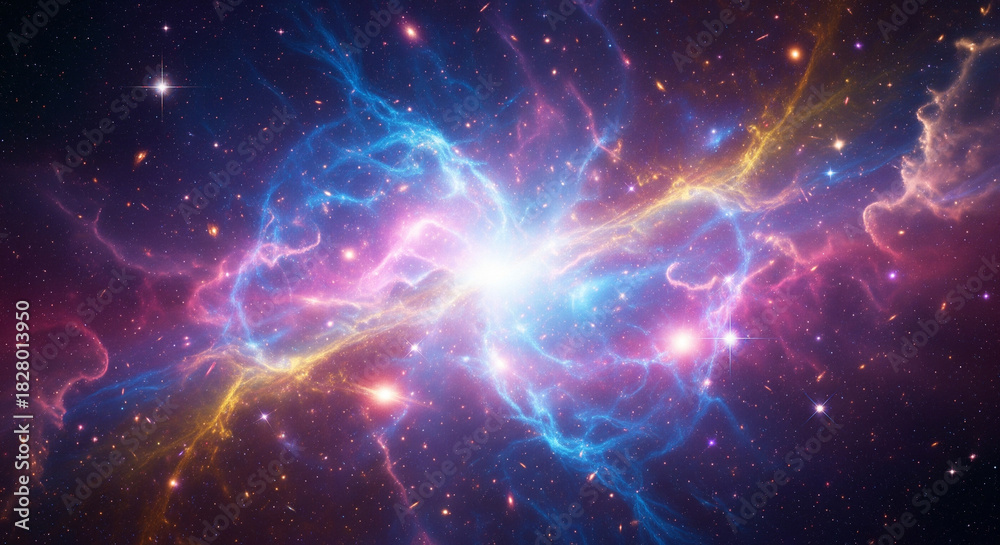 Fototapeta premium Nebula Particle Cloud Cosmic Background