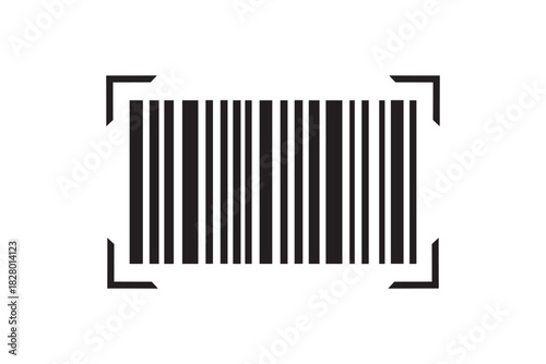 barcode icon design. Barcode scanner icon vector, filled flat sign, solid pictogram isolated on white. Symbol, logo illustration.