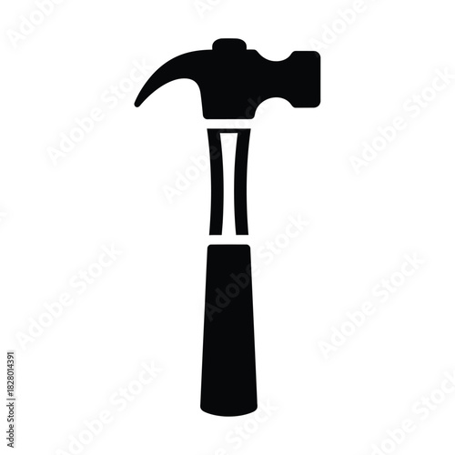 Black claw hammer silhouette on white background tool 5