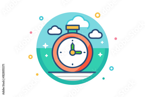 story timer clock outline icon  