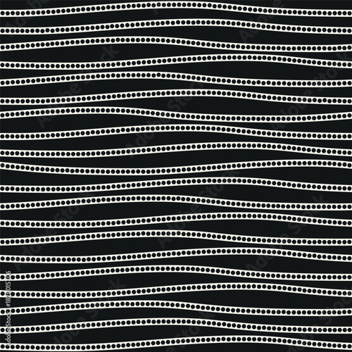 Vector seamless pattern. Modern texture. Repeating, abstract background with dotted waves. Graphic, wavy stripes. Can be used as a swatch in Illustrator.