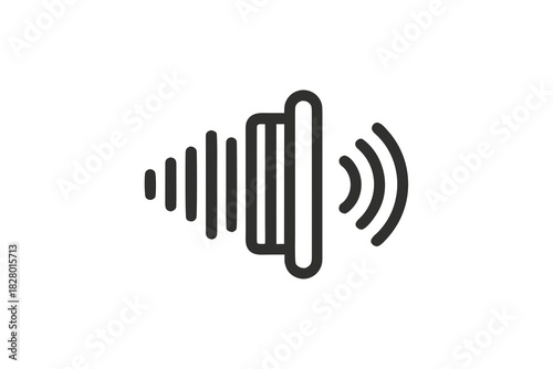 ultra thin volume speaker icon tiny sound waves
