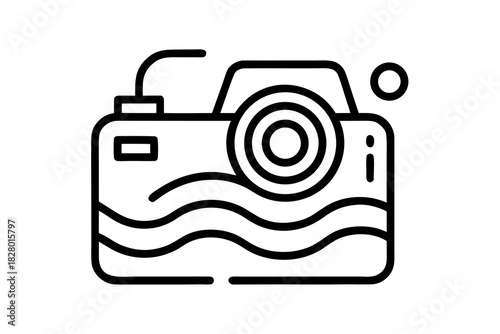 video camera with signal waves icon minimal camera broadcast