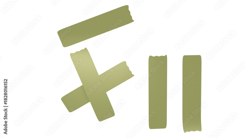 Obraz premium 3d render of a tape strip sign on a white background