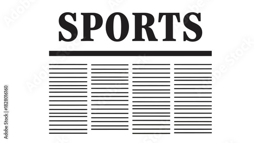 A graphic illustration of a sports newspaper section with a headline and text columns.