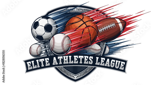 Image features a logo for the Elite Athletes League, showcasing various sports equipment.