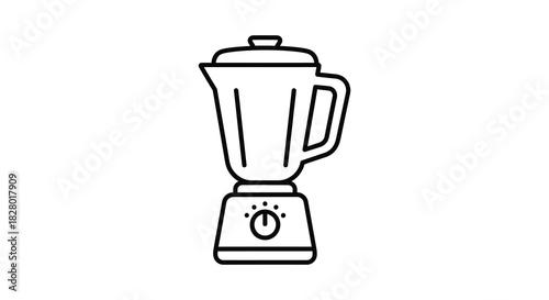 Simple blender outline illustration for smoothies and food preparation silhouette