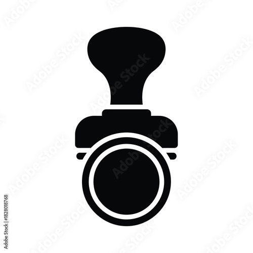Black coffee tamper icon on white background barista