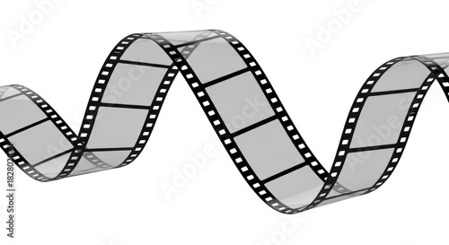 Film strip PNG isolated on transparent background, movie reel with empty frames for cinema and photography projects