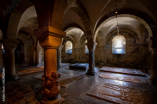Interior of the Romanesque Crypt in Lund Cathedral