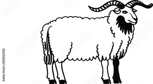Farm Sheep Face Icon Vector Illustration  
