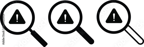 Risk analysis icon.  Danger assessment symbols. Warning and threat signs. Business Risk Analysis Icons. Security Audit and Risk Icons
