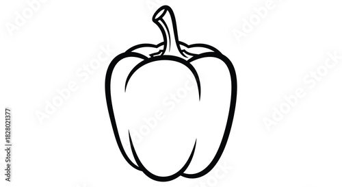 Bell pepper outline drawing vegetable illustration food art silhouette
