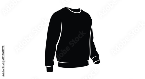 Isolated black sweatshirt vector illustration in silhouette style silhouette