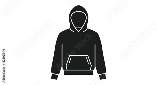 Hoodie silhouette isolated on white background clothing item silhouette