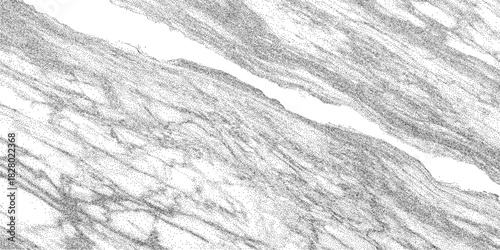 Noisy stipple dots over smooth white marble. Gentle gray veins in soft mineral texture. Grunge dusty stone background with muted tones.