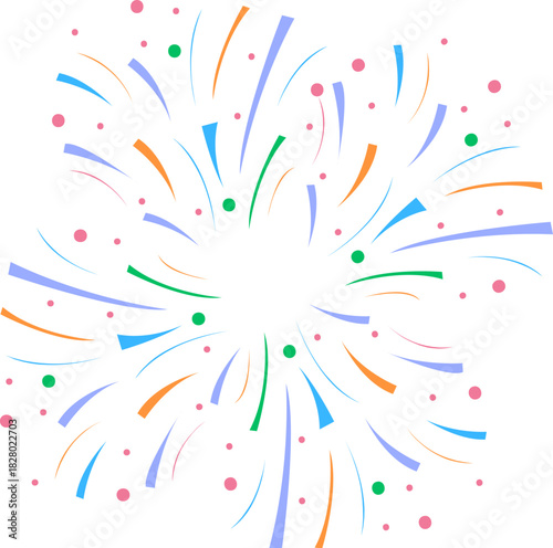 fireworks icon clipart vector on transparent background. A vibrant firework explosion illustration. This colorful graphic icon symbolizes celebration, joy, and festive events like holidays or parties.