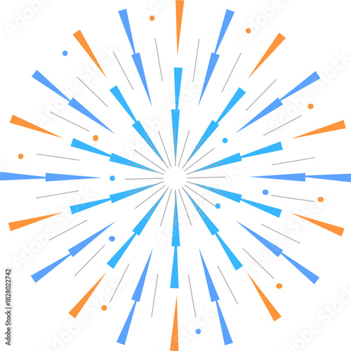 fireworks icon clipart vector on transparent background. A vibrant firework explosion illustration. This colorful graphic icon symbolizes celebration, joy, and festive events like holidays or parties.
