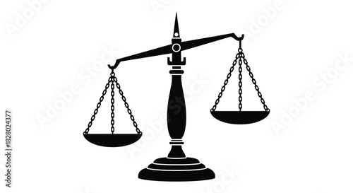Scales of justice symbolizing fairness and legal balance in silhouette