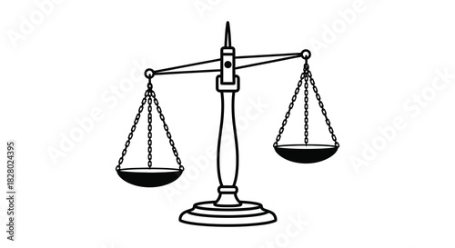 Scales of justice illustration depicting balance and fairness silhouette