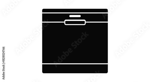 Dishwasher appliance icon clean kitchen interior design silhouette