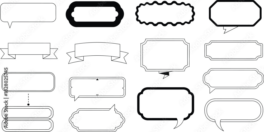 Obraz premium Set of hand drawn speech bubbles and thought bubbles for comic strips and social media posts