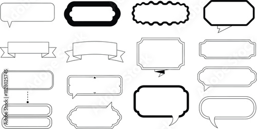 Set of hand drawn speech bubbles and thought bubbles for comic strips and social media posts
