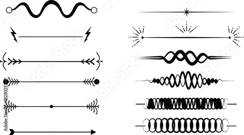Elegant black and white divider set for graphic design and decorative elements in vector format