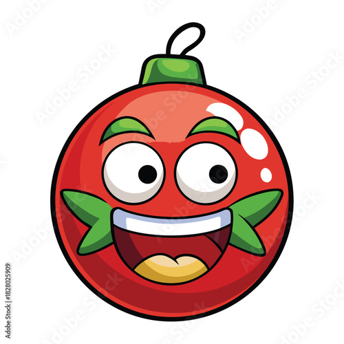 smiling red christmas ornament cartoon character clip art preview