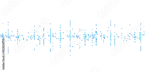 A digital sound wave graph with an equalizer pattern is an attractive vector illustration of technology on a blue background